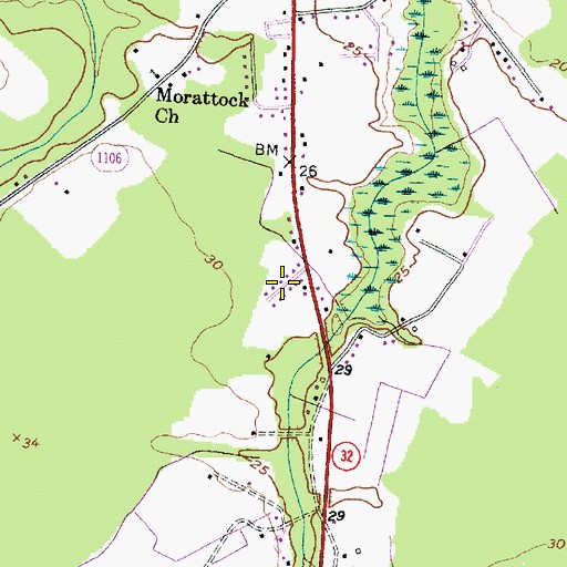 Topographic Map of Sawyers Mobile Home Park, NC