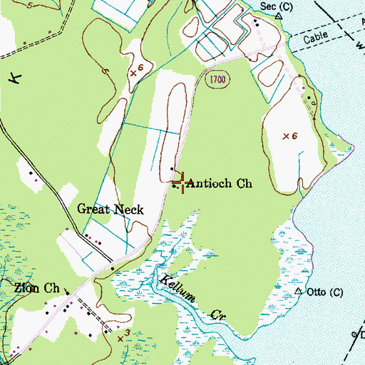 Topographic Map of Saint Antioch Missionary Baptist Church, NC