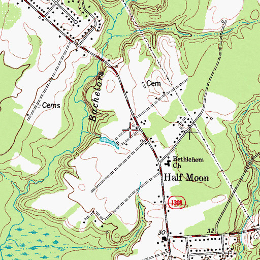 Topographic Map of Twin Pines Mobile Home Park, NC