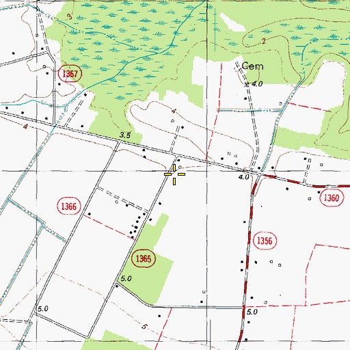 Topographic Map of Lambs Grove Baptist Church, NC