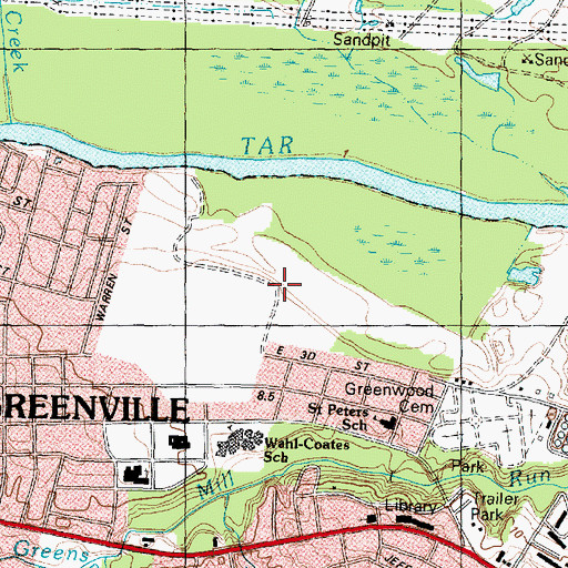 Topographic Map of Cypress Glen Retirement Community, NC