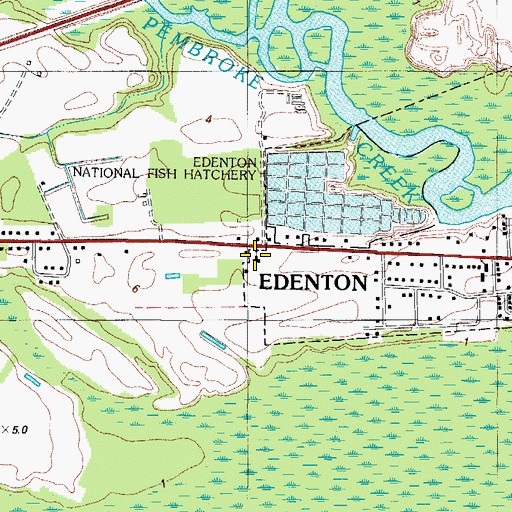 Topographic Map of First Assembly of God Church, NC