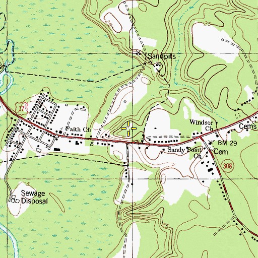 Topographic Map of Brian Center Health and Rehabilitation of Windsor, NC