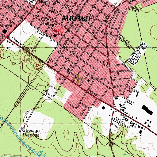 Topographic Map of Creech Memorial Church, NC