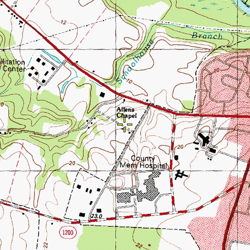 Topographic Map of East Carolina University - Greenville Health Sciences Campus - Laupus Library, NC