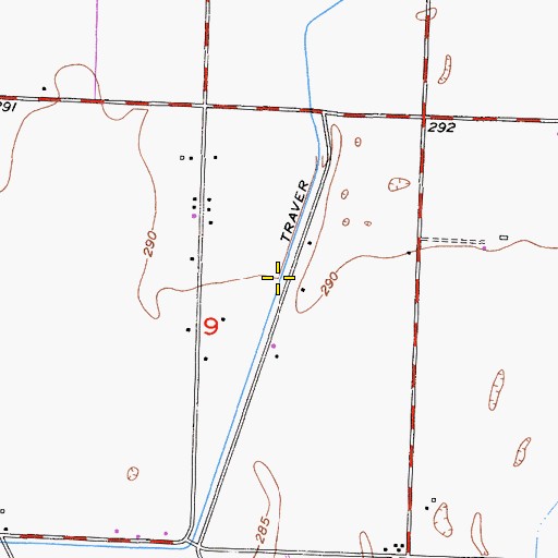 Topographic Map of Traver Canal, CA