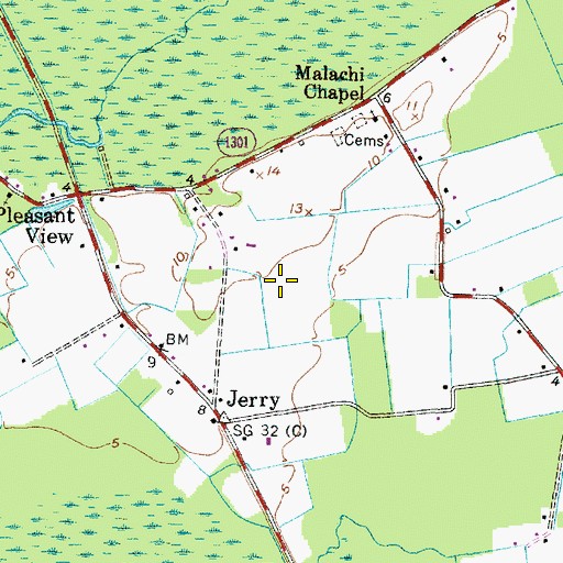 Topographic Map of Manteo Wastewater Treatment Plant, NC