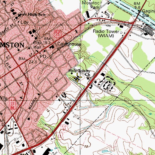 Topographic Map of Williamston Rehabilitation and Health Care Center, NC