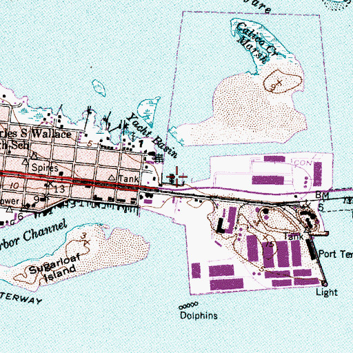 Topographic Map of Dockside Marina, NC