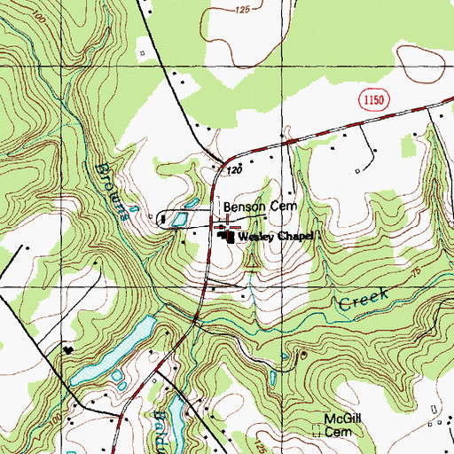 Topographic Map of New Shiloh Church of Christ, NC