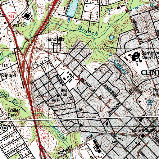 Topographic Map of Olivet Institutional Baptist Church, NC