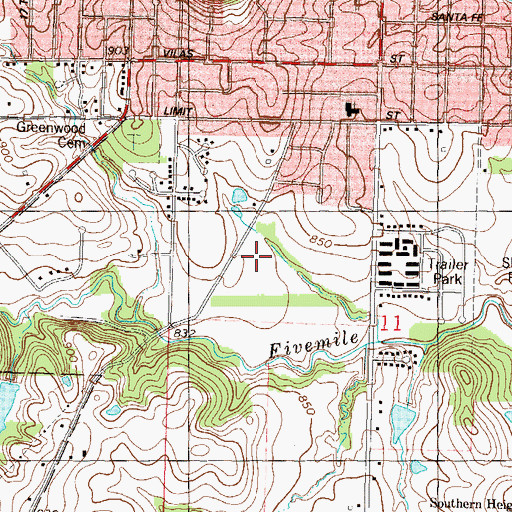 Topographic Map of Richard W. Warren Middle School, KS