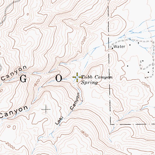 Topographic Map of Tubb Canyon Spring, CA