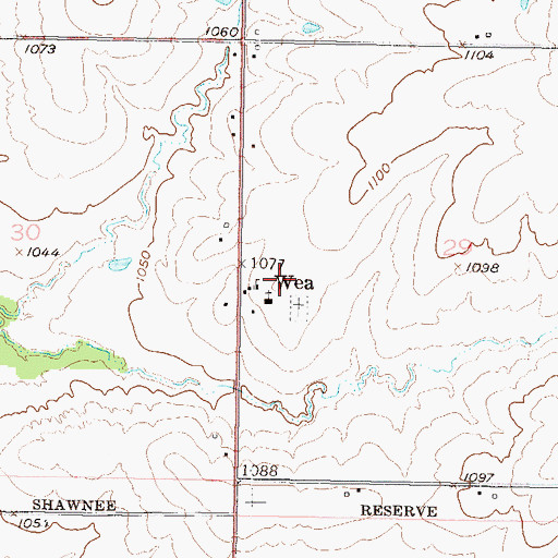 Topographic Map of Queen of the Holy Rosary Wea Catholic School, KS