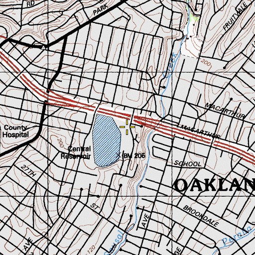 Topographic Map of Redwood Day School, CA