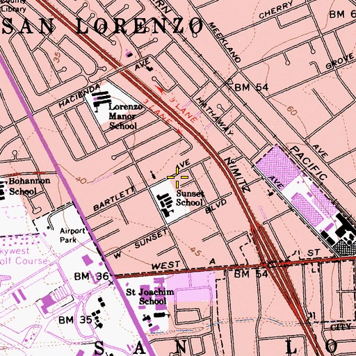 Topographic Map of Stivers Academy (historical), CA