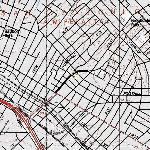 Topographic Map of Oakland Charter Academy, CA