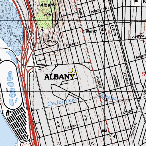 Topographic Map of Ocean View Elementary School, CA