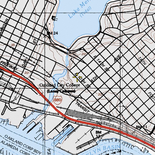 Topographic Map of MetWest High School, CA