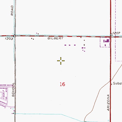 Topographic Map of San Carlos, AZ