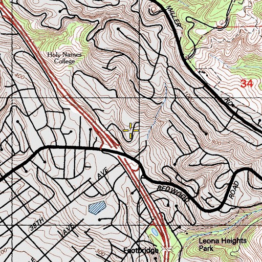 Topographic Map of Conservatory of Vocal and Instrumental Arts School, CA