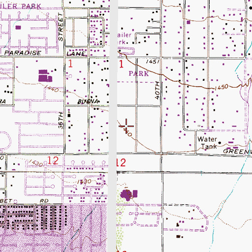 Topographic Map of Sandalwood, AZ