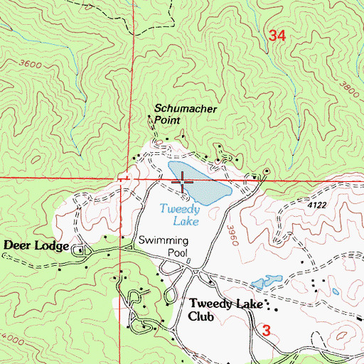 Topographic Map of Tweedy Lake, CA