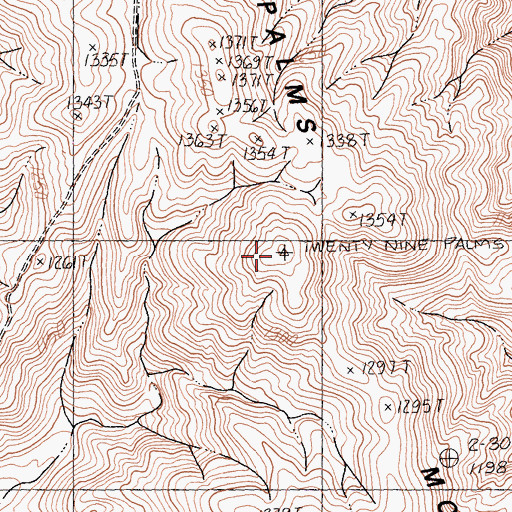 Topographic Map of Twentynine Palms Mountain, CA