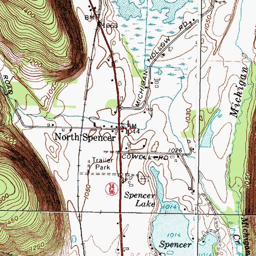 Topographic Map of North Spencer Christian Academy, NY