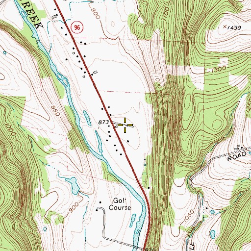 Topographic Map of Hamar Estates, NY
