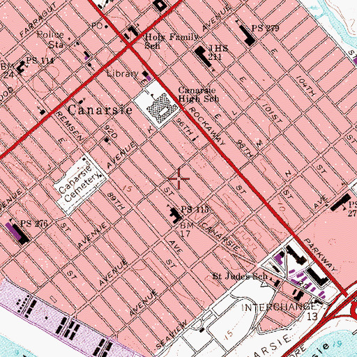 Topographic Map of Canarsie Theater (historical), NY