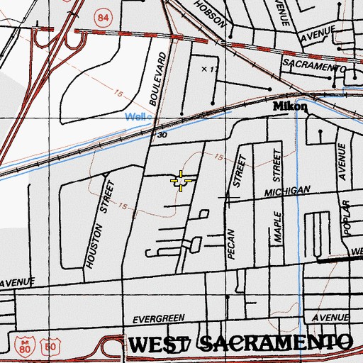 Topographic Map of Capri Mobile Home Park, CA