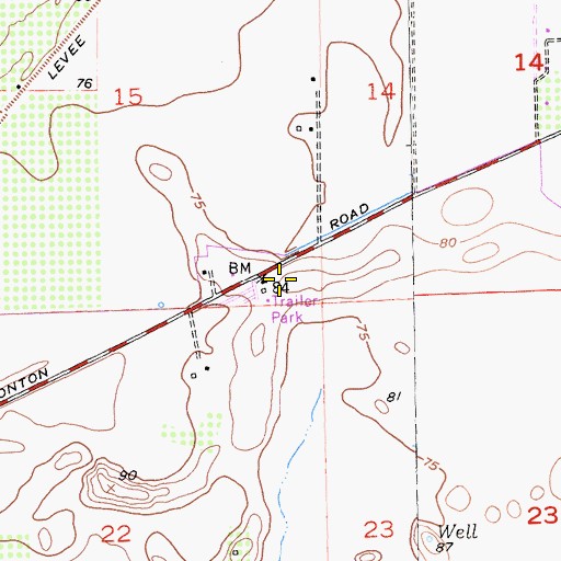 Topographic Map of Country Side Mobile Home Park, CA