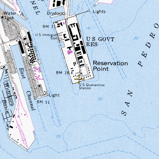 Topographic Map of United States Quarantine Station, CA