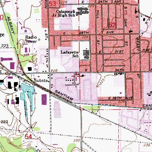 Topographic Map of Calvary Baptist Church, OR