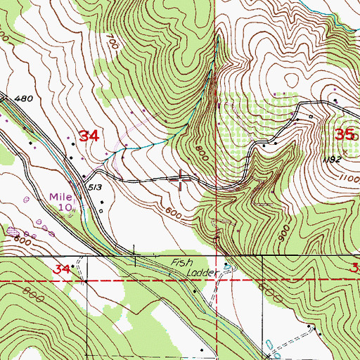 Topographic Map of Chapel of The Holy Family and Retreat House at Saint Nicholas Ranch, OR