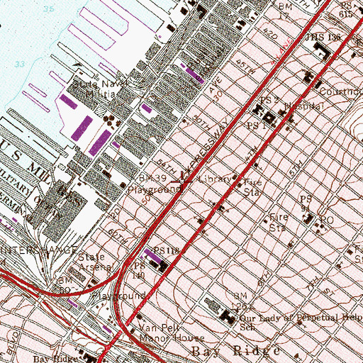 Topographic Map of Alben Theatre (historical), NY