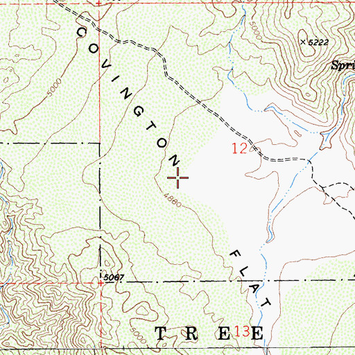 Topographic Map of Upper Covington Flat, CA