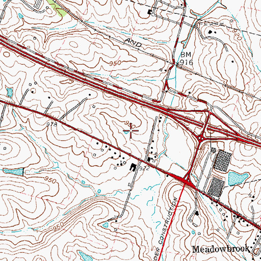 Topographic Map of Strodes Station (historical), KY