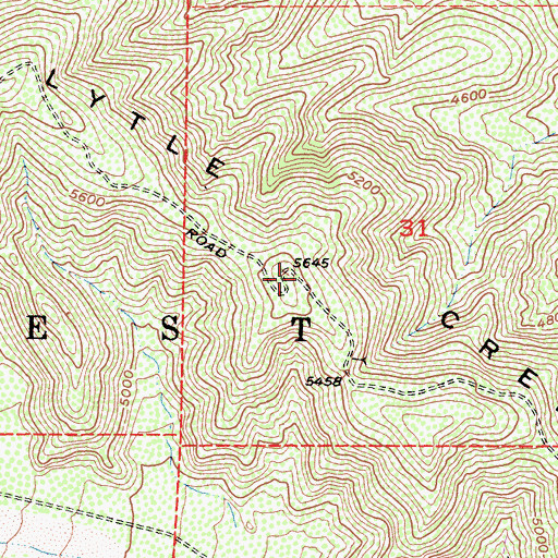 Topographic Map of Upper Lytle Creek Ridge, CA