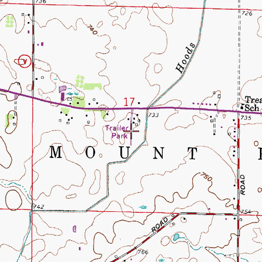 Topographic Map of Jensen's Mobile Home Village, WI