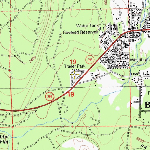 Topographic Map of Las Colinas Mobile Home Park, CA