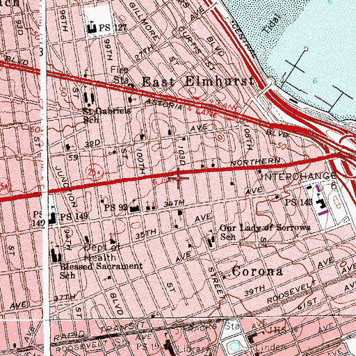 Topographic Map of Christian Universal Baptist Church, NY