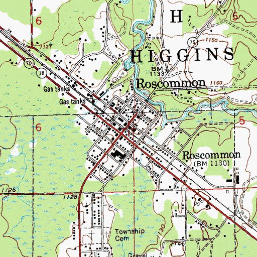 Topographic Map of First Congregational Church, MI