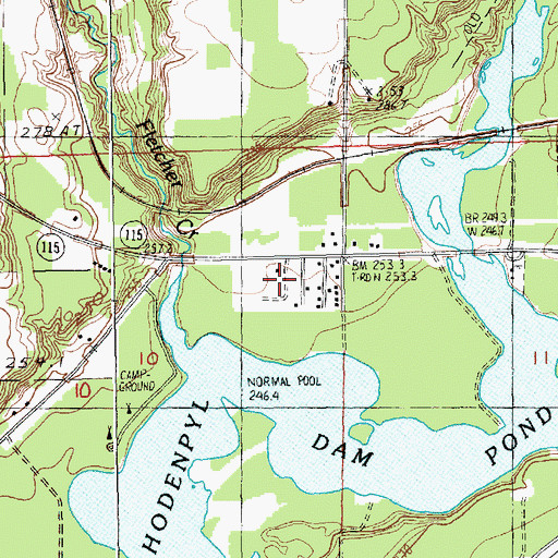 Topographic Map of Dennis Family Campground, MI