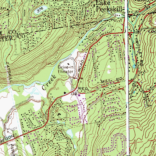Topographic Map of Hollowbrook Fire Station, NY