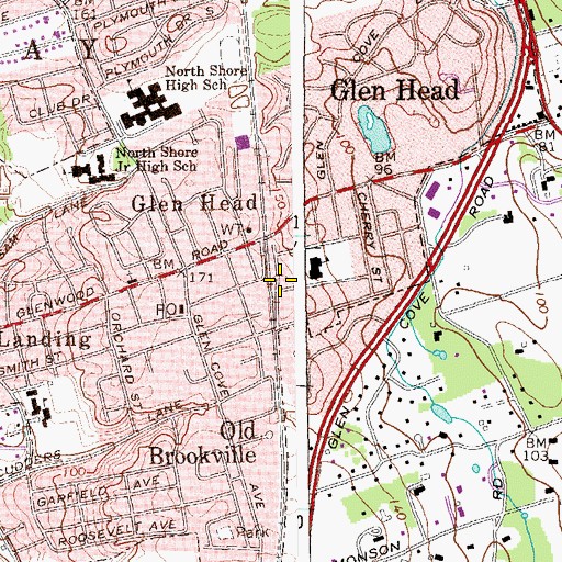 Topographic Map of Gold Coast Public Library, NY