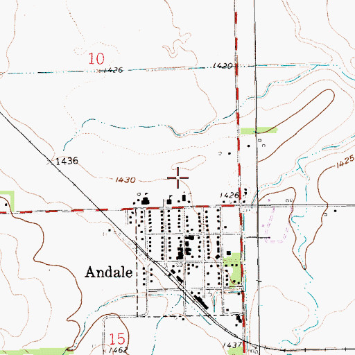 Topographic Map of Saint Joseph Cemetery, KS