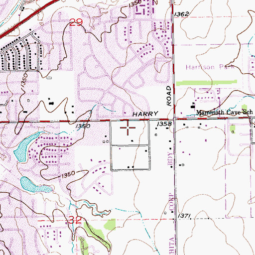 Topographic Map of Cedar Lakes Plaza, KS