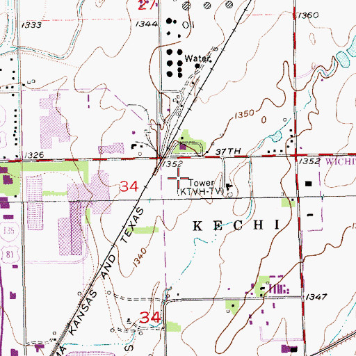 Topographic Map of Northridge Industrial Park, KS